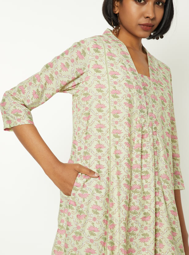 Women Floral Print A-line Kurta Set