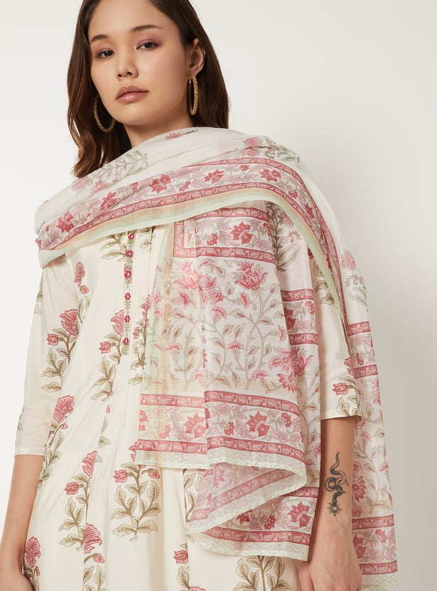 Women Floral Print Straight Kurta Set