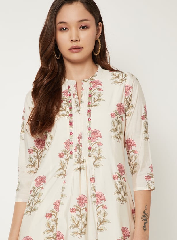 Women Floral Print Straight Kurta Set