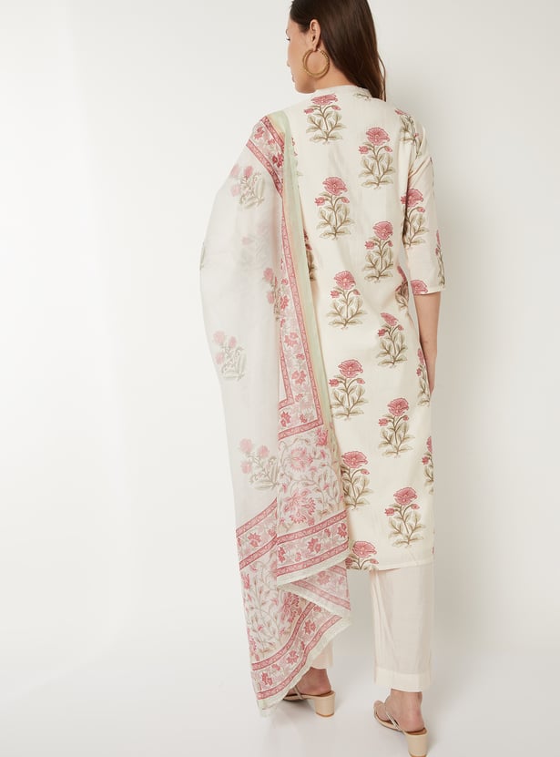 Women Floral Print Straight Kurta Set