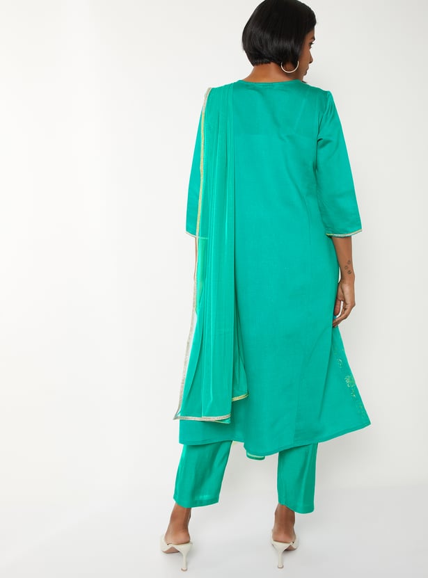 Women Embroidered A-line Kurta Set