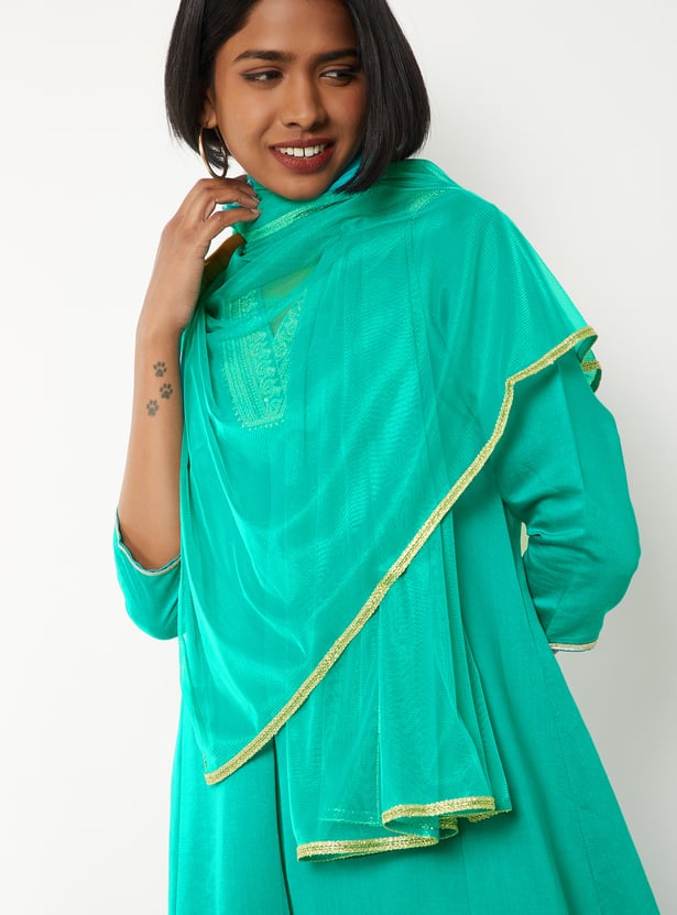 Women Embroidered A-line Kurta Set