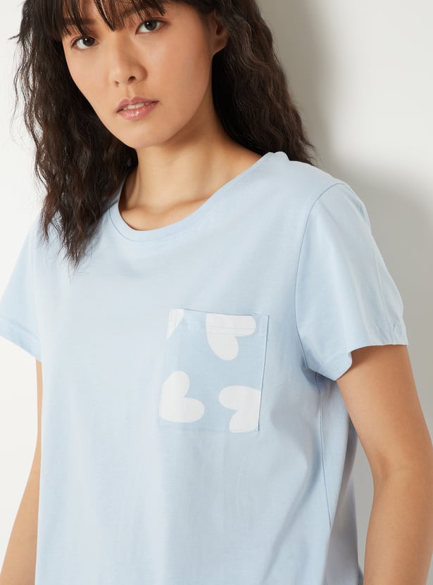 Women Heart Printed PJ Set