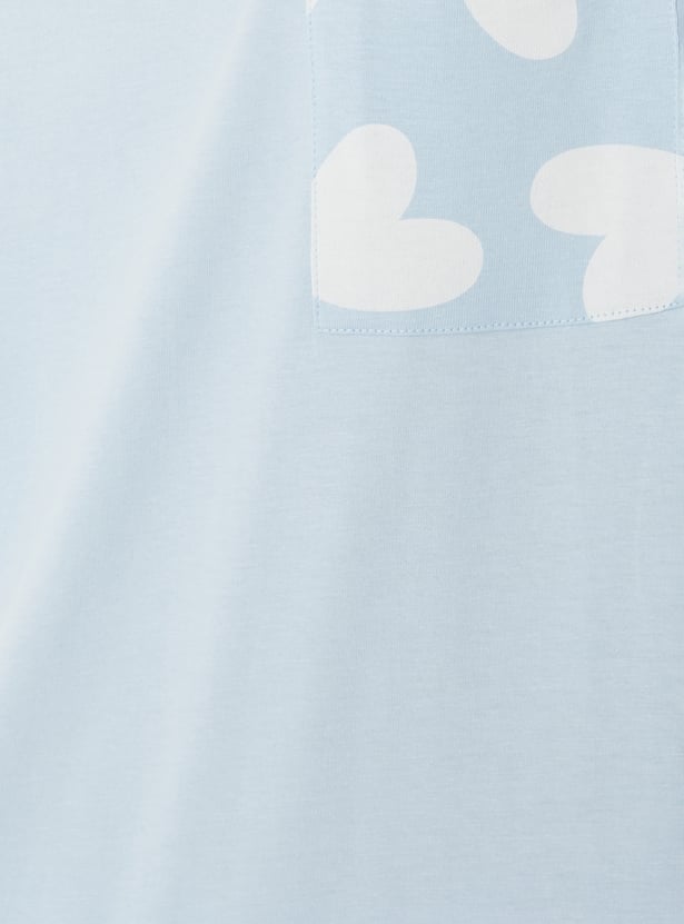 Women Heart Printed PJ Set