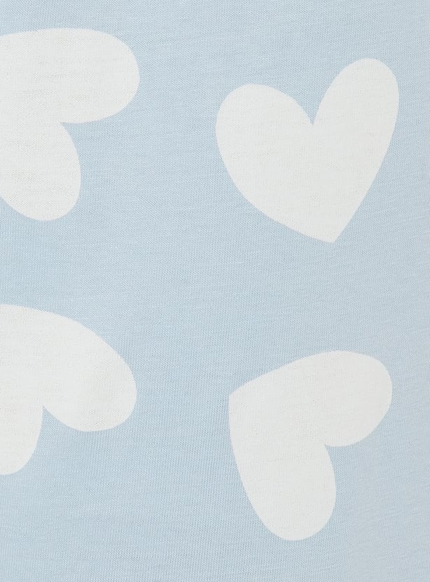 Women Heart Printed PJ Set