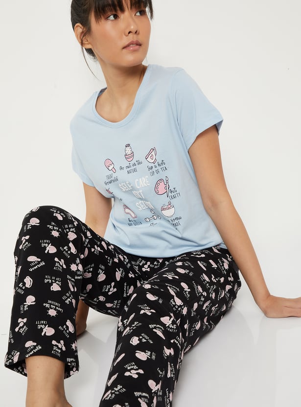 Women Printed PJ Set