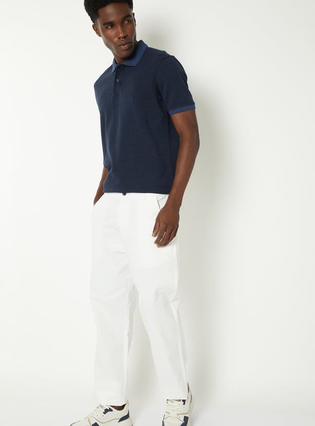 Men Striped Polo T-shirt