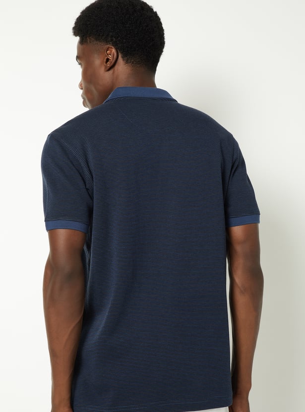 Men Striped Polo T-shirt