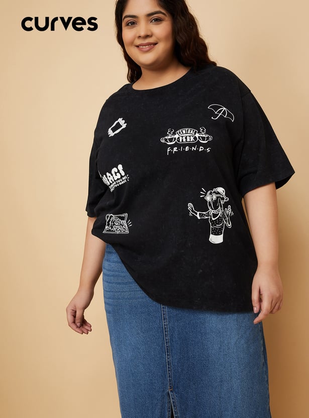 ALAYA F x URB_N Women Friends Print Oversized T-shirt
