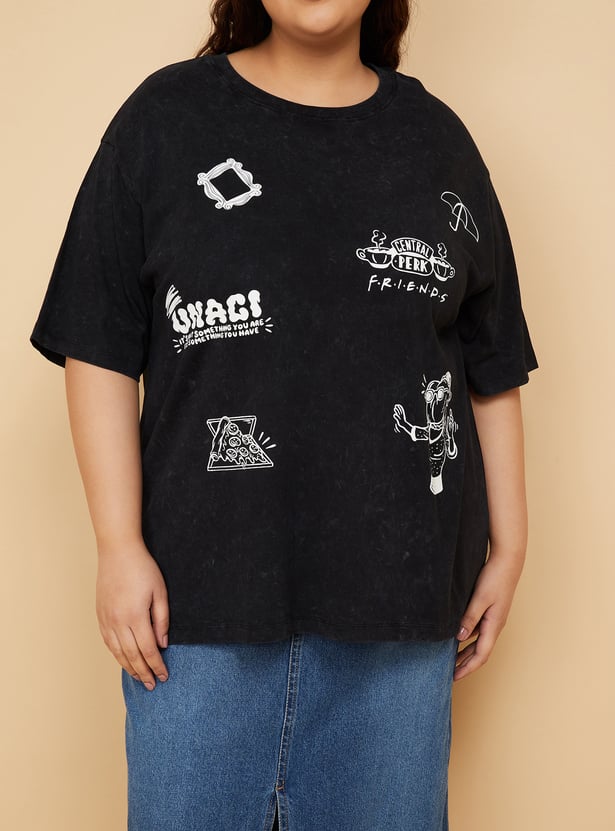 ALAYA F x URB_N Women Friends Print Oversized T-shirt