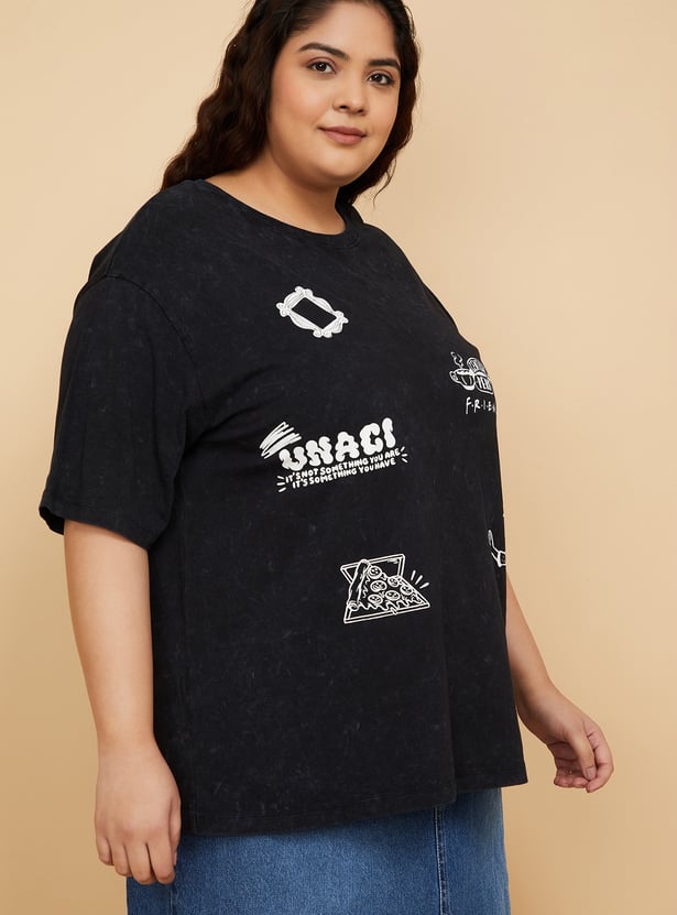 ALAYA F x URB_N Women Friends Print Oversized T-shirt