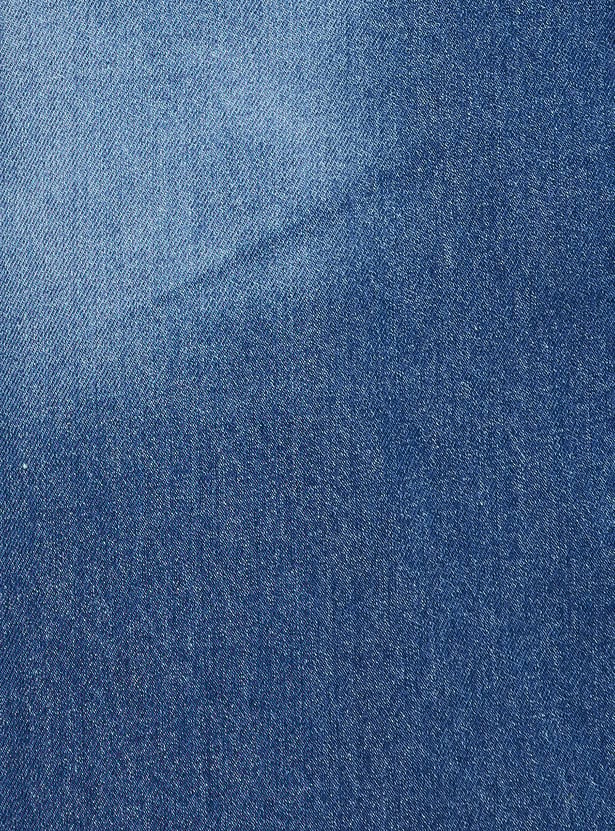 Women Washed Denim Skirt