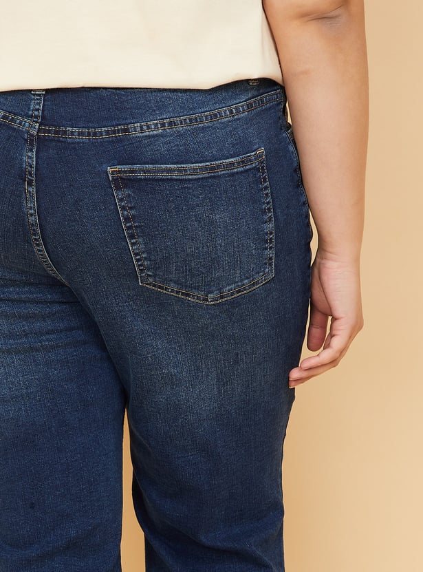 Women Washed Flared Jeans