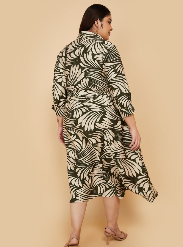 Women Printed A-line Shirt Dress