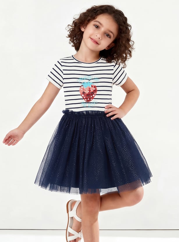 Girls Sequins Tulle Dress