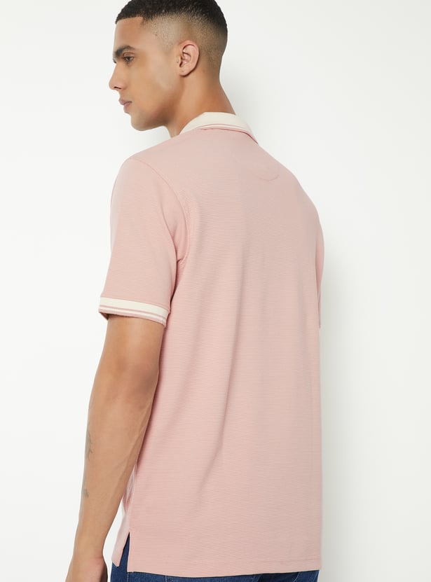 Men Textured Polo T-shirt