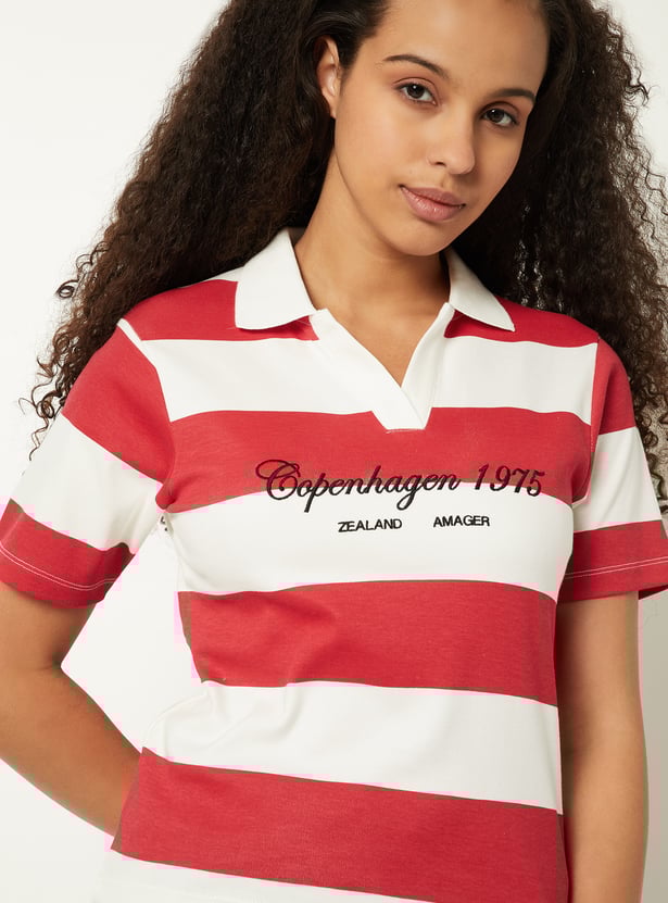 Women Striped Athleisure T-shirt