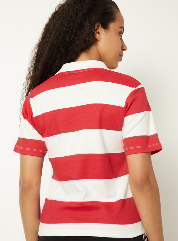 Women Striped Athleisure T-shirt