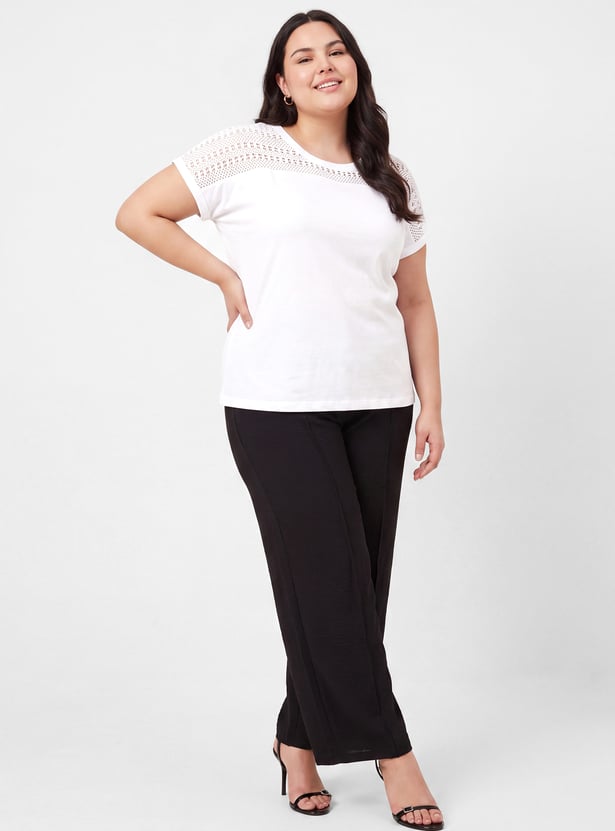 Women Crochet Panel Top