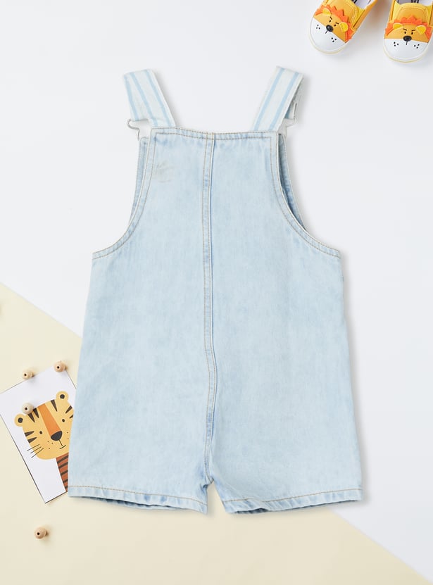 Boys Washed Denim Dungaree with T-shirt