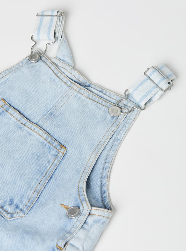 Boys Washed Denim Dungaree with T-shirt