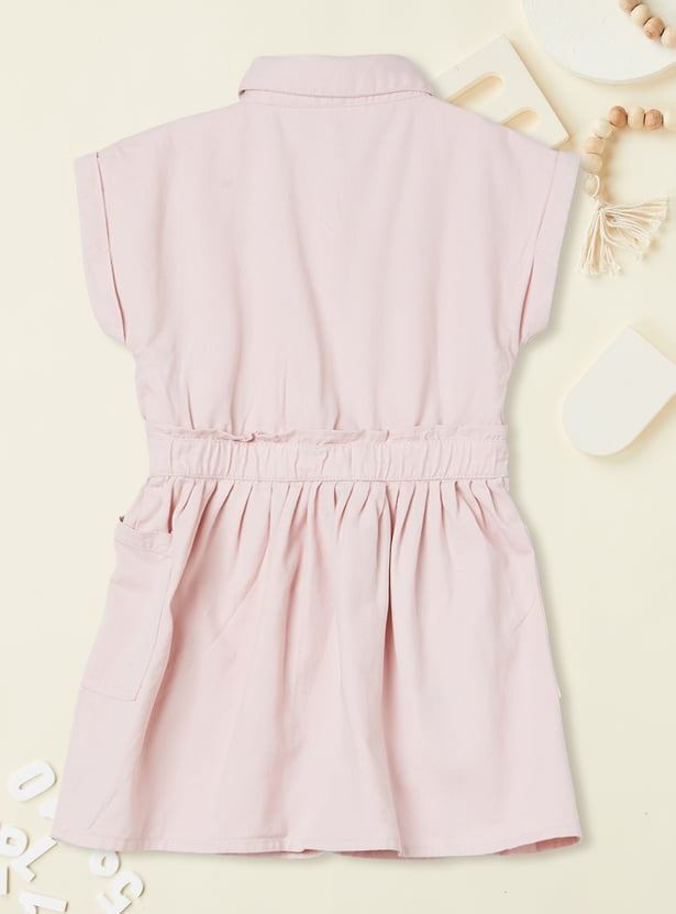 Girls Solid A-line Dress