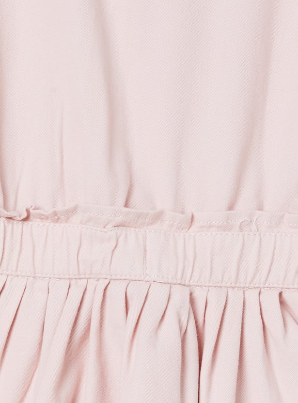 Girls Solid A-line Dress