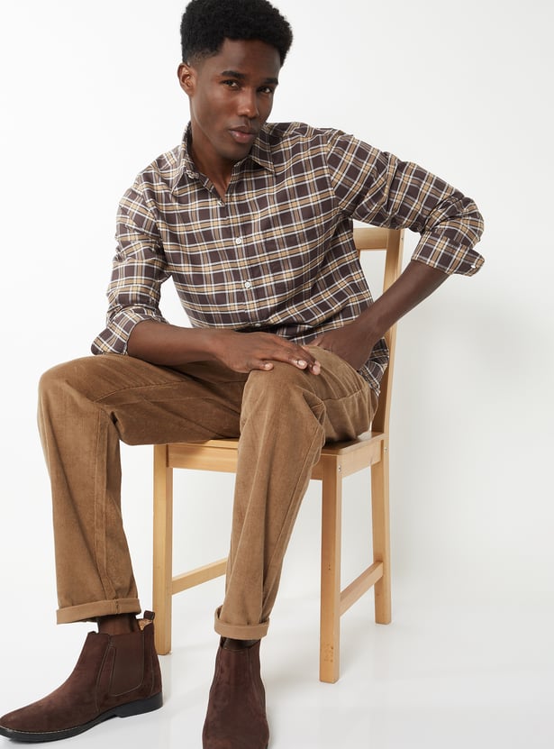 Men Checked Slim Fit Shirt