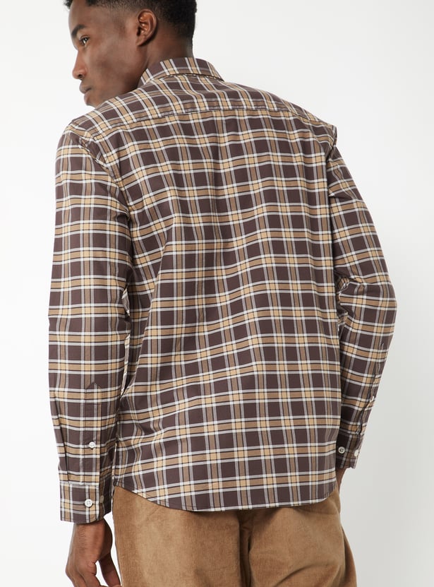 Men Checked Slim Fit Shirt