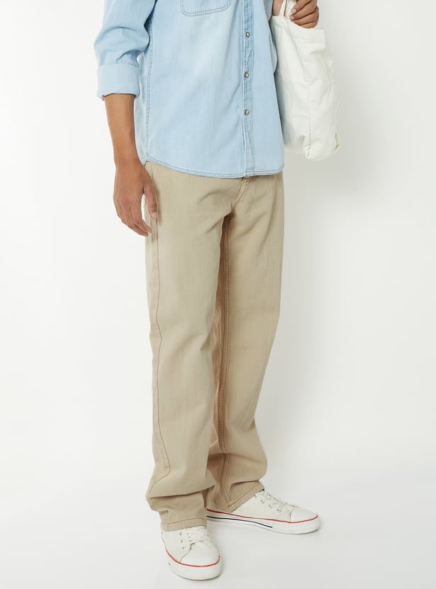 Men Solid Straight Fit Jeans