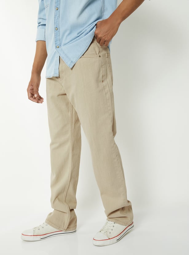 Men Solid Straight Fit Jeans