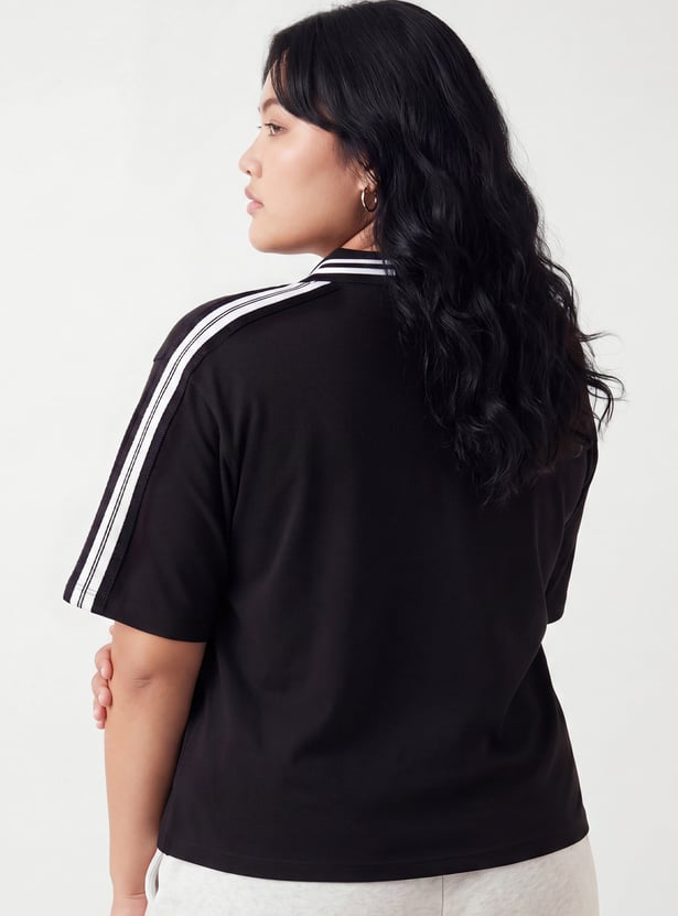 Women Athleisure Printed Polo T-shirt