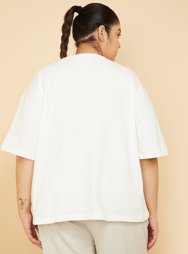 Women Printed Boxy Fit Sports T-shirt