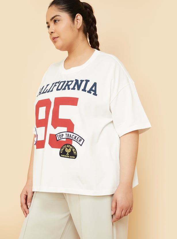 Women Printed Boxy Fit Sports T-shirt