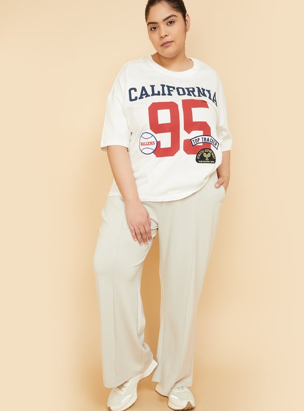 Women Printed Boxy Fit Sports T-shirt