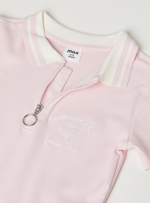 Girls Solid Skater Dress