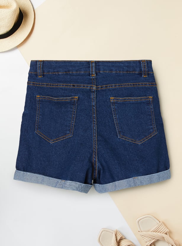Girls Distressed Denim Shorts