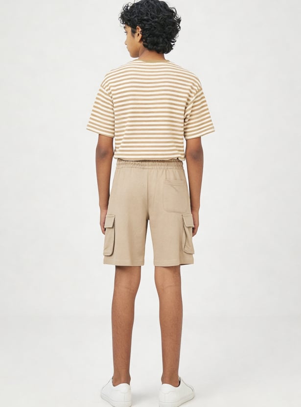 Boys Solid Cargo Shorts