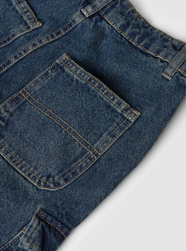 Boys Washed Loose Fit Denim Cargos