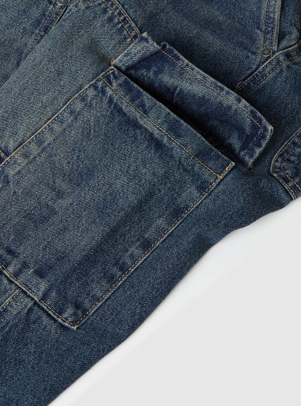 Boys Washed Loose Fit Denim Cargos
