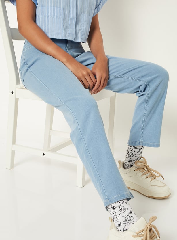 Women Light-Wash Slim Jeans