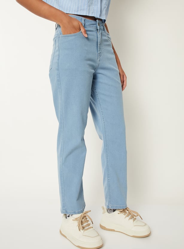 Women Light-Wash Slim Jeans