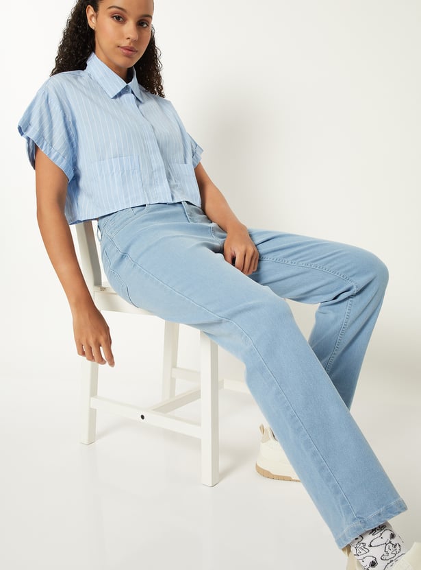 Women Light-Wash Slim Jeans