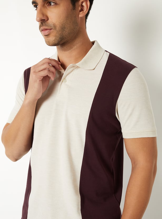 Men Colourblock Polo T-shirt