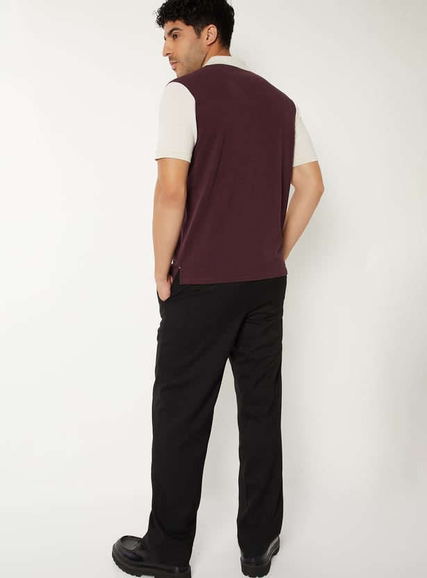 Men Colourblock Polo T-shirt