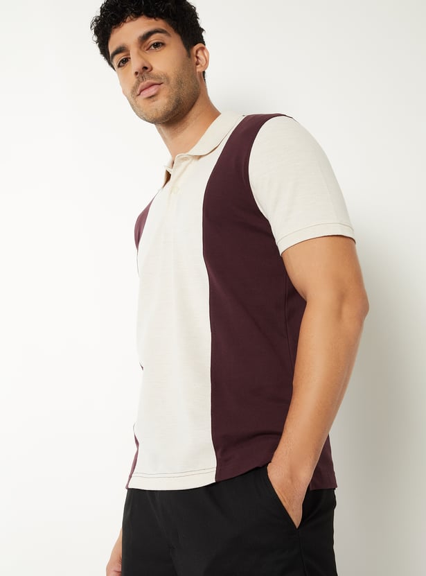 Men Colourblock Polo T-shirt