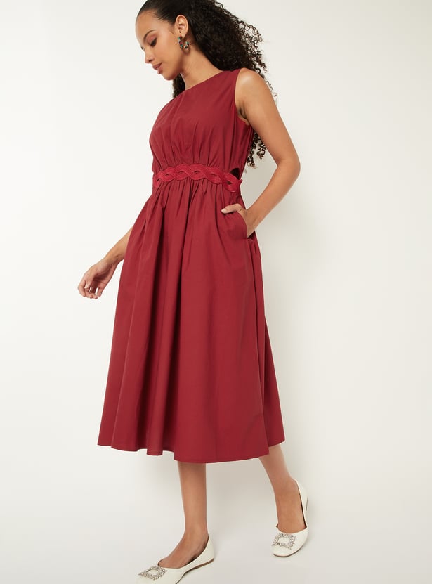 Women Solid A-line Dress