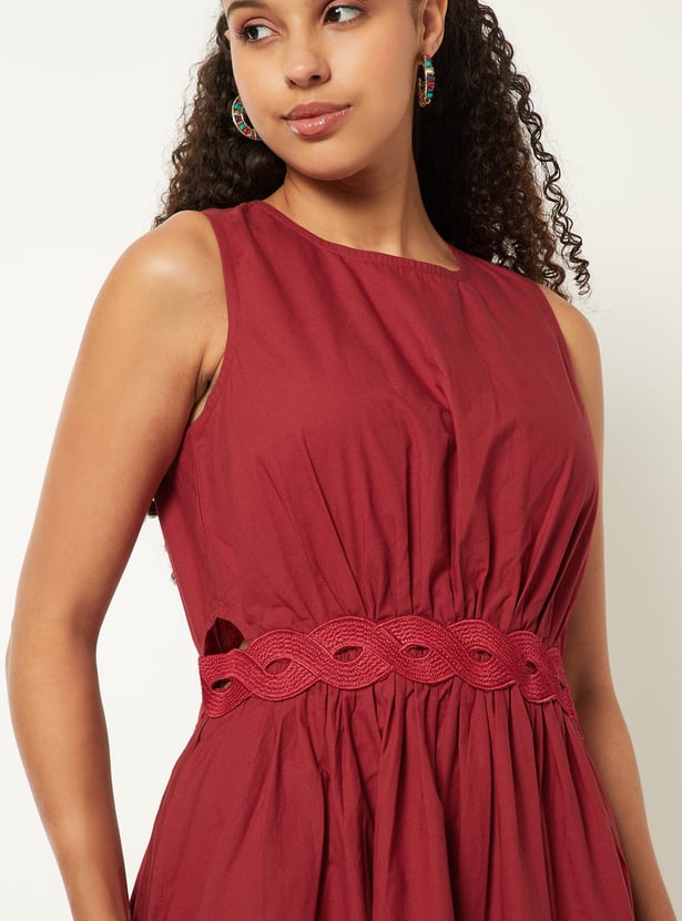 Women Solid A-line Dress