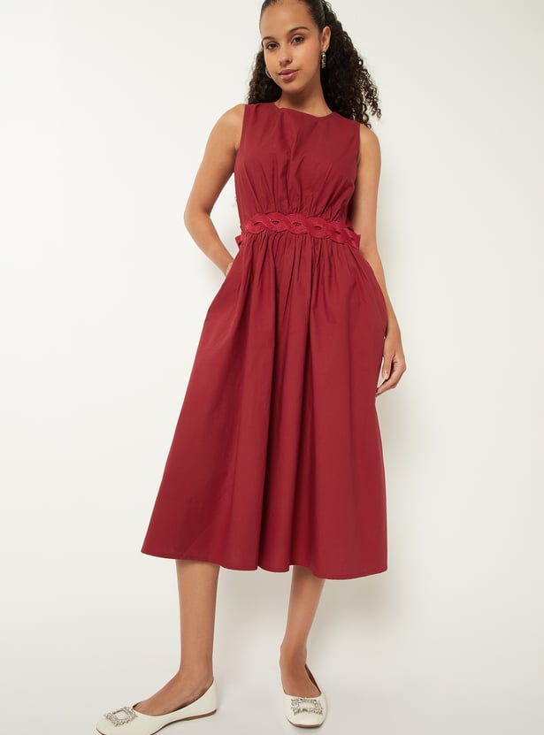 Women Solid A-line Dress