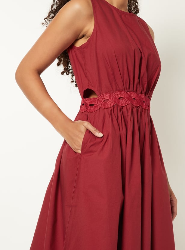 Women Solid A-line Dress